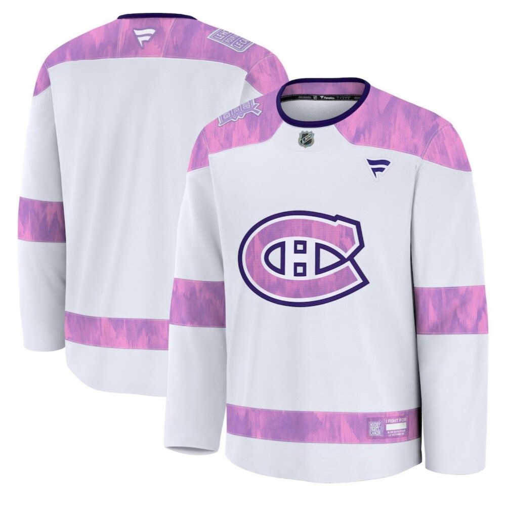 Size M Fanatics Montreal Canadiens Hockey Fights Cancer Jersey 2024 NHL NEW
